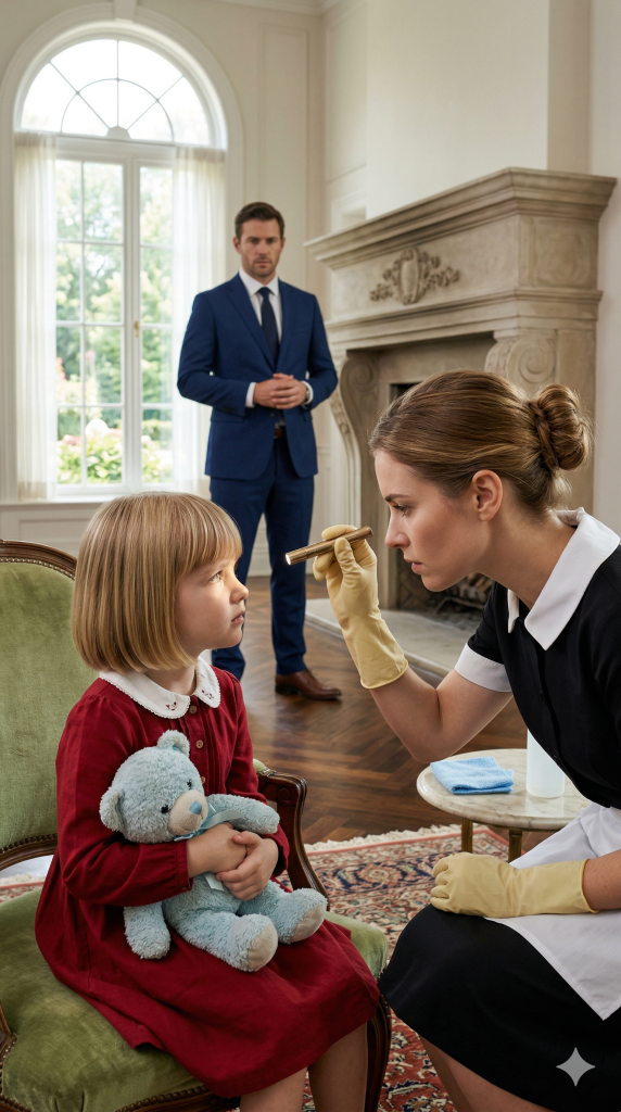 For seven years, a billionaire believed his daughter was blind. But a new housekeeper uncovered a terrifying truth—with a single beam of light…