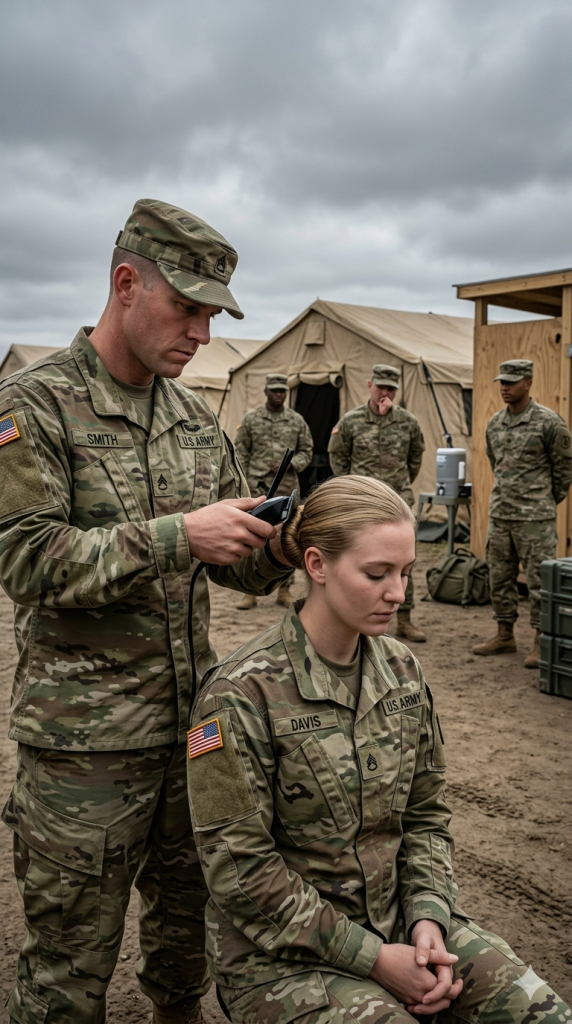 A GENERAL ORDERED A PRIVATE’S HAIR CUT FOR “DISRESPECT” — THEN HE SPOTTED A HIDDEN BADGE AND REALIZED HE’D SHAMED A LEGEND