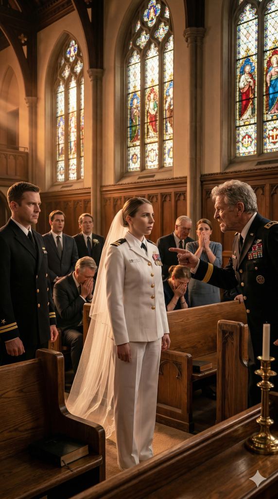 “Take that uniform off—you’re embarrassing this family!”—The Colonel Shames His Admiral Daughter at the Altar, Then 200 Navy SEALs Stand and Roar, “ADMIRAL ON DECK!”