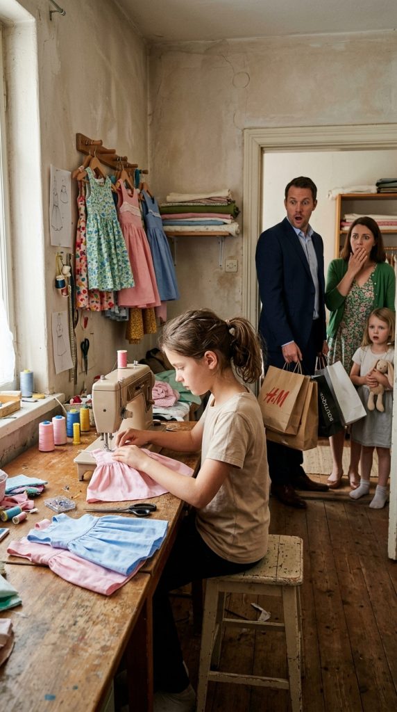 A Millionaire Came to Collect Rent—Until He Found a 10-Year-Old Girl Sewing to Survive and Discovered the Truth Her Family Had Been Hiding