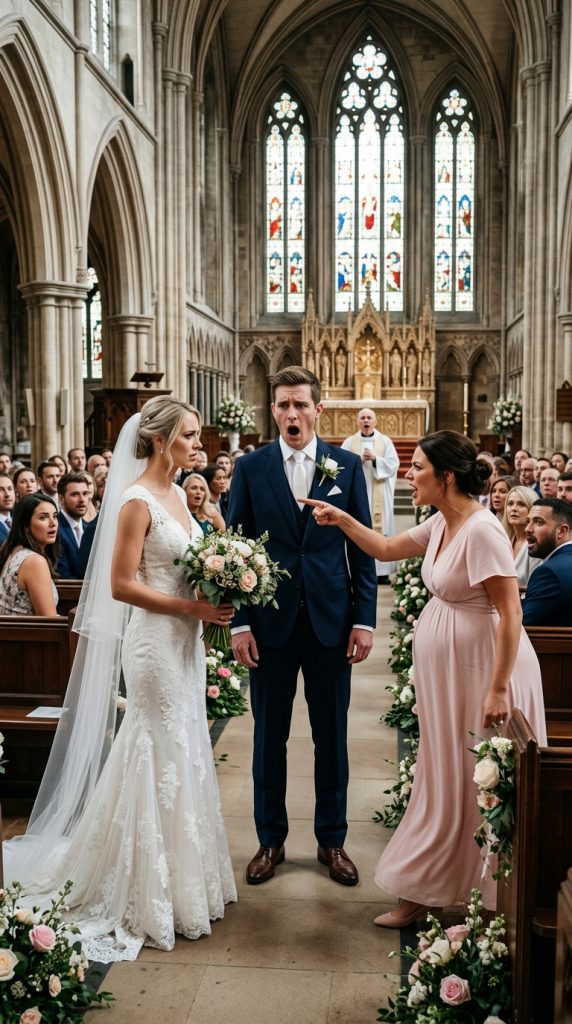 On my wedding day, just as I was about to recite my vows, my maid of honor rose and declared she was pregnant with my husband’s child. Three hundred guests gasped. But instead of breaking down, I simply smiled and said I’d been waiting for you to finally tell everyone the truth. Her face drained of color. She had no idea what was about to unfold…