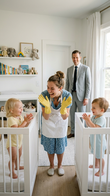 The millionaire burst into the mansion at 3:00 a.m. and caught the nanny wearing bright yellow kitchen gloves… What he uncovered next brought him to his knees. The digital clock on the nightstand flashed 3:00 A.M. in harsh red digits, like a warning cutting through the darkness. The silence inside the vast Bennett estate—normally heavy and unbroken—fractured.